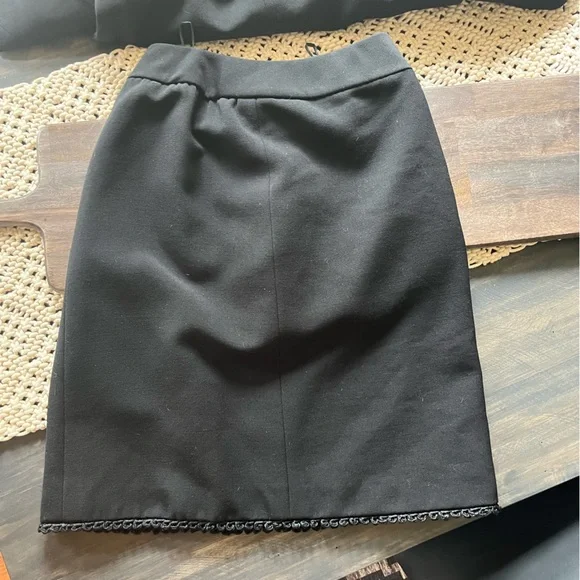 Holt Renfrew Vintage Black Wool Jacket & Skirt Set Size 6 Excellent - Picture 12 of 15